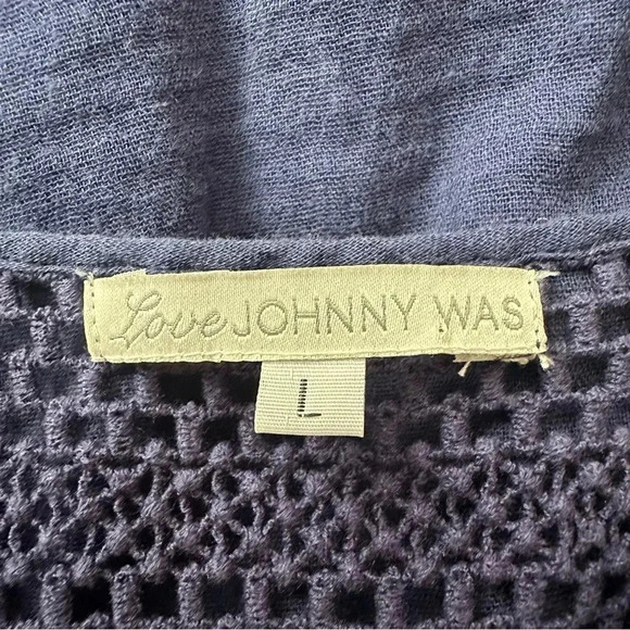 LOVE JOHNNY WAS Crochet Button Front Sleeveless Tunic Dress Size Large - Picture 4 of 6